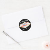 Hedendaagse Las Vegas teken bruiloft Save the Date Ronde Sticker (Envelop)