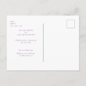 Hedendaagse Lavendel Bruiloft Bewaar onze Datum Briefkaart (Achterkant)