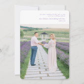 Hedendaagse Lavendel Foto Huwelijk Bewaar de Datum Save The Date (Achterkant)