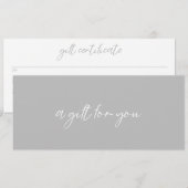 Hedendaagse leisteen grijs modern cadeaubon (Voorkant / Achterkant)