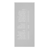 Hedendaagse leisteen grijs moderne prijslijst reclamekaart (Achterkant)