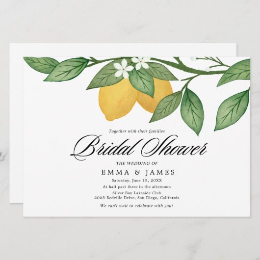 Hedendaagse Lemon Garden Horizontaal Vrijgezellenf Kaart (Voorkant / Achterkant)