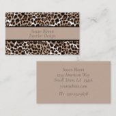 Hedendaagse Leopard Spots Bruin en Tan Visitekaartje (Voorkant / Achterkant)