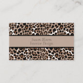 Hedendaagse Leopard Spots Bruin en Tan Visitekaartje (Voorkant)