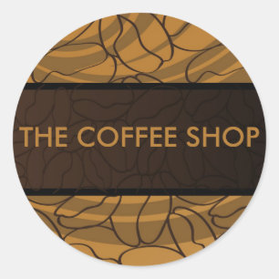 Hedendaagse, leuke & kleurrijke Coffee Bean Sticke Ronde Sticker