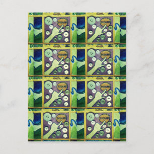 Hedendaagse leuke mozaïek kunst print – een speels briefkaart