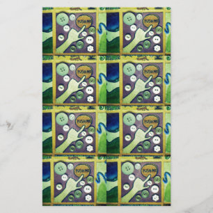 Hedendaagse leuke mozaïek kunst print – een speels briefpapier