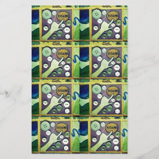 Hedendaagse leuke mozaïek kunst print – een speels briefpapier (Voorkant)