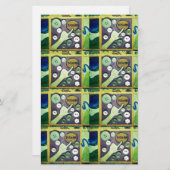 Hedendaagse leuke mozaïek kunst print – een speels briefpapier (Voorkant / Achterkant)