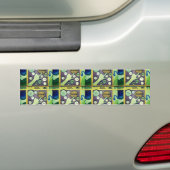 Hedendaagse leuke mozaïek kunst print – een speels bumpersticker (Op auto)
