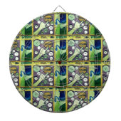Hedendaagse leuke mozaïek kunst print – een speels dartbord (Voorkant)