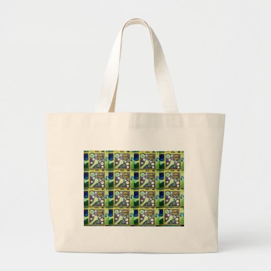 Hedendaagse leuke mozaïek kunst print – een speels grote tote bag (Voorkant)