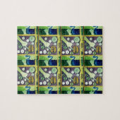 Hedendaagse leuke mozaïek kunst print – een speels legpuzzel (Horizontaal)