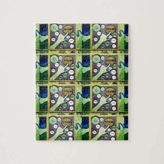 Hedendaagse leuke mozaïek kunst print – een speels legpuzzel (Verticaal)