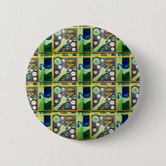 Hedendaagse leuke mozaïek kunst print – een speels ronde button 5,7 cm (Voorkant)