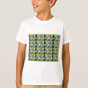 Hedendaagse leuke mozaïek kunst print – een speels t-shirt