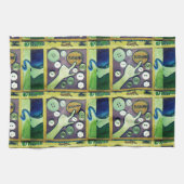 Hedendaagse leuke mozaïek kunst print – een speels theedoek (Horizontaal)