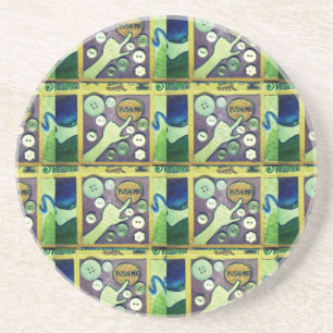 Hedendaagse leuke mozaïek kunst print – een speels zandsteen onderzetter