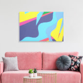 Hedendaagse Levendige Abstracte Kunstprint Canvas Afdruk (Insitu (Woonkamer))
