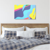 Hedendaagse Levendige Abstracte Kunstprint Canvas Afdruk (Insitu (Slaapkamer))
