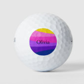 Hedendaagse levendige ontwerp aangepaste naam golfballen (Voorkant)