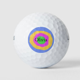Hedendaagse levendige ontwerp aangepaste naam golfballen