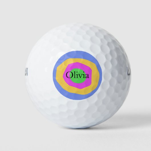 Hedendaagse levendige ontwerp aangepaste naam golfballen (Voorkant)