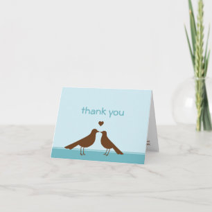 Hedendaagse liefdes vogels blauw bruin bedankt
