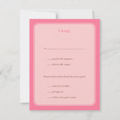 Hedendaagse liefdesduiven roze huwelijksreactie kaart (Achterkant)