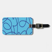Hedendaagse lijnkunst in blauw bagagelabel (Voorkant horizontaal)