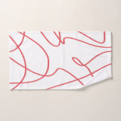 Hedendaagse lijnkunst: rood en wit bad handdoek (Handdoek)