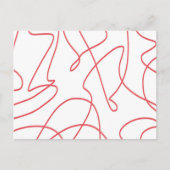 Hedendaagse lijnkunst: rood en wit briefkaart (Voorkant)