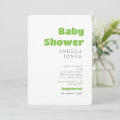 Hedendaagse limoengroene neutrale babyshower kaart (Staand voorkant)
