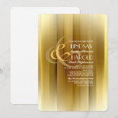 Hedendaagse Luxe Gouden Huwelijksuitnodigingen Kaart (Voorkant / Achterkant)