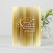 Hedendaagse Luxe Gouden Huwelijksuitnodigingen Kaart (Staand voorkant)