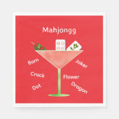 Hedendaagse Mahjong Martini Paper Napkin Servet (Voorkant)