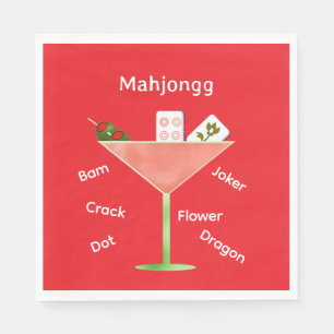Hedendaagse Mahjong Martini Paper Napkin Servet