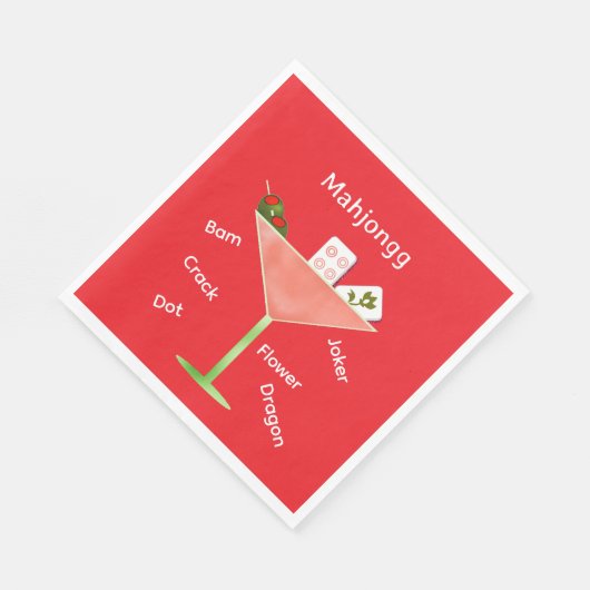 Hedendaagse Mahjong Martini Paper Napkin Servet (Hoek)