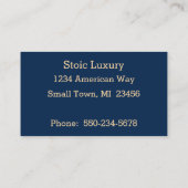 Hedendaagse mannelijke Abstracte goud en marine Visitekaartje (Achterkant)