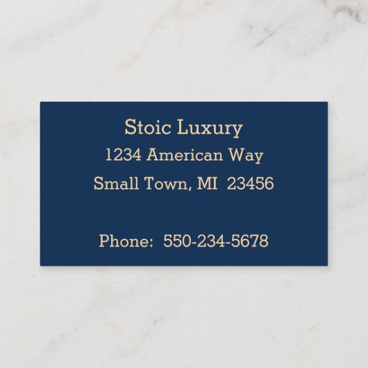 Hedendaagse mannelijke Abstracte goud en marine Visitekaartje (Achterkant)