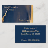 Hedendaagse mannelijke Abstracte goud en marine Visitekaartje (Voorkant / Achterkant)