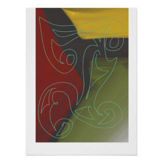 Hedendaagse Maori-kunst van Roger Whiteside Perfect Poster