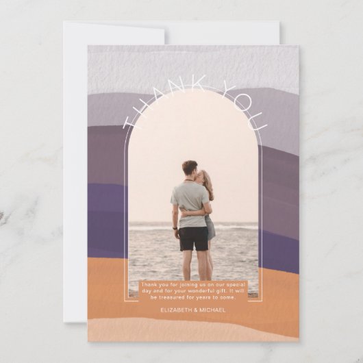 Hedendaagse mauve oranje gestreepte FOTO DANK JEWE Kaart (Voorkant)