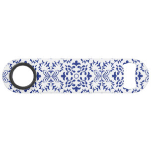 Hedendaagse Mediterraanse Blauwe Mozaïek Bruiloft Speed Flessenopener