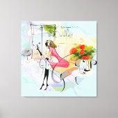 Hedendaagse Meisje Muziek Stretched Canvas Print (Voorkant)