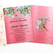 Hedendaagse Metallic Roze en Witte Rozen Trouwfees Kaart