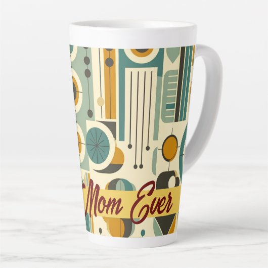 Hedendaagse mid-eeuw stijl beste mama ooit latte mok (Rechterhoek)