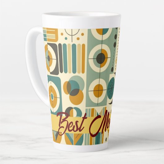 Hedendaagse mid-eeuw stijl beste mama ooit latte mok (Linkerhoek)