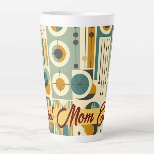 Hedendaagse mid-eeuw stijl beste mama ooit latte mok (Voorkant)