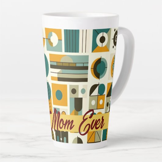 Hedendaagse mid-eeuw stijl beste mama ooit latte mok (Rechterhoek)